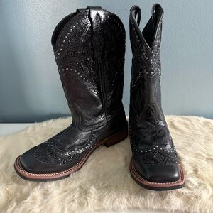 Laredo Women’s Eternity Studded Glitter Square Toe Western Boots